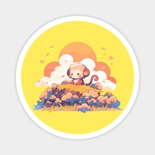 Adorable Hill Top Baby Monkey Magnet